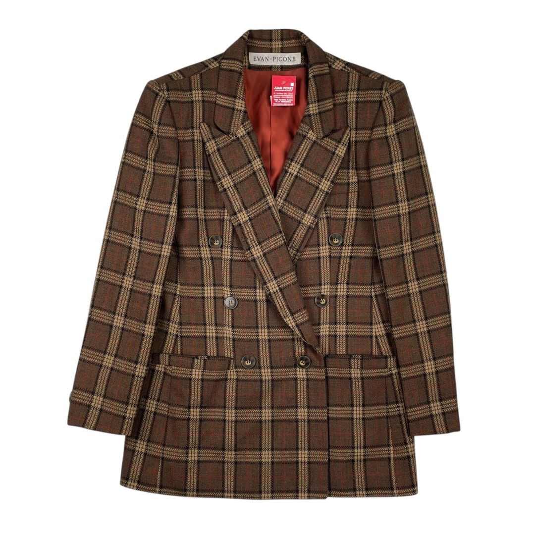 Saco  EVAN PICONE  Color Varios Cuadros Marron Talle M