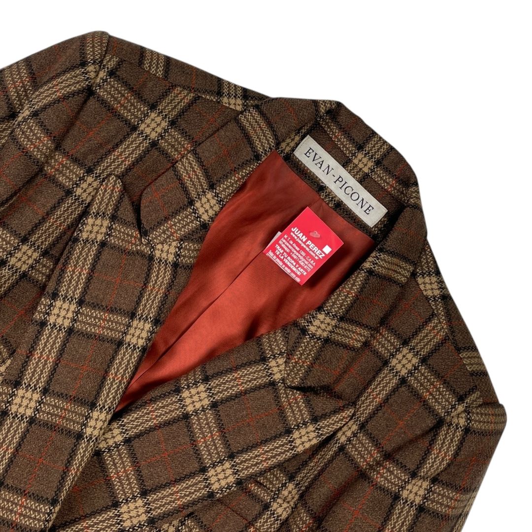 Saco  EVAN PICONE  Color Varios Cuadros Marron Talle M