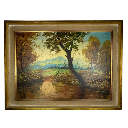 Arte sin Vidrio  ROWAY  Estilo Paisajismo Obra 49 cm X 69 cm Marco 62 cm X 82 cm