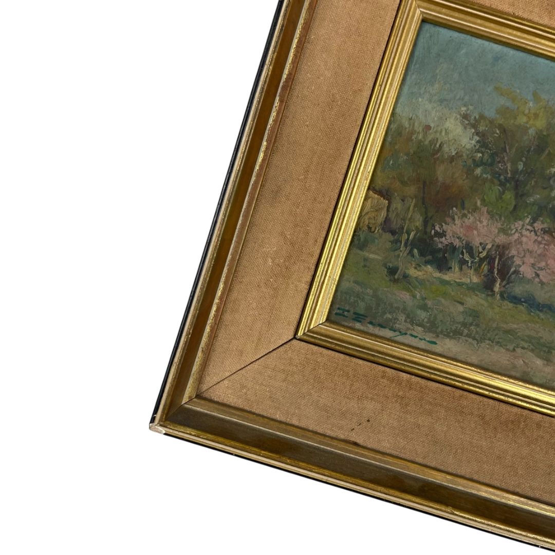 Arte sin Vidrio  ANONIMO  Estilo Paisajismo Obra 14 cm X 21 cm Marco 27 cm X 33 cm