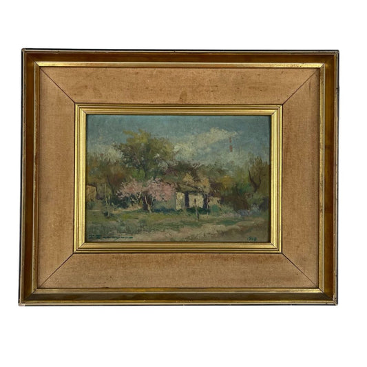 Arte sin Vidrio  ANONIMO  Estilo Paisajismo Obra 14 cm X 21 cm Marco 27 cm X 33 cm