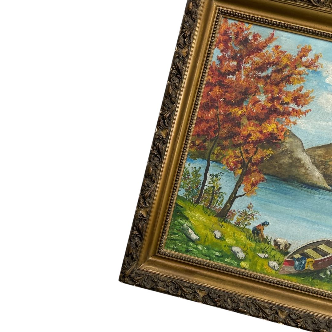 Arte sin Vidrio  ANONIMO  Estilo Paisajismo OBRA 50 cm X 57 cm MARCO 64 cm X 74 cm