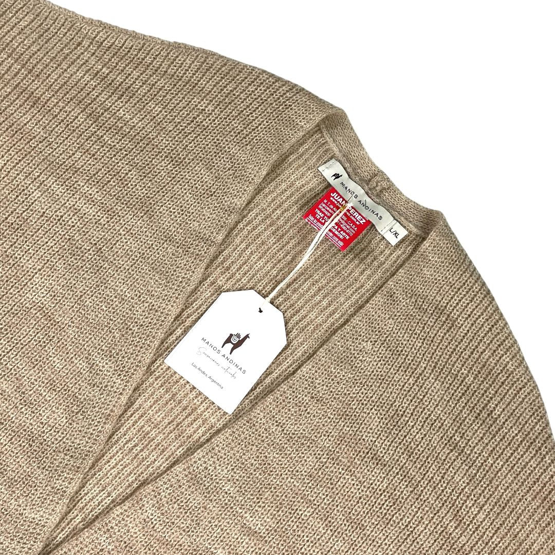 Sweater Abierto  MANOS ANDINAS  Beige Talle L
