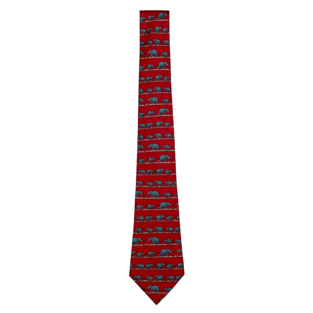 Corbata  HERMES  Rojo Talle Unico