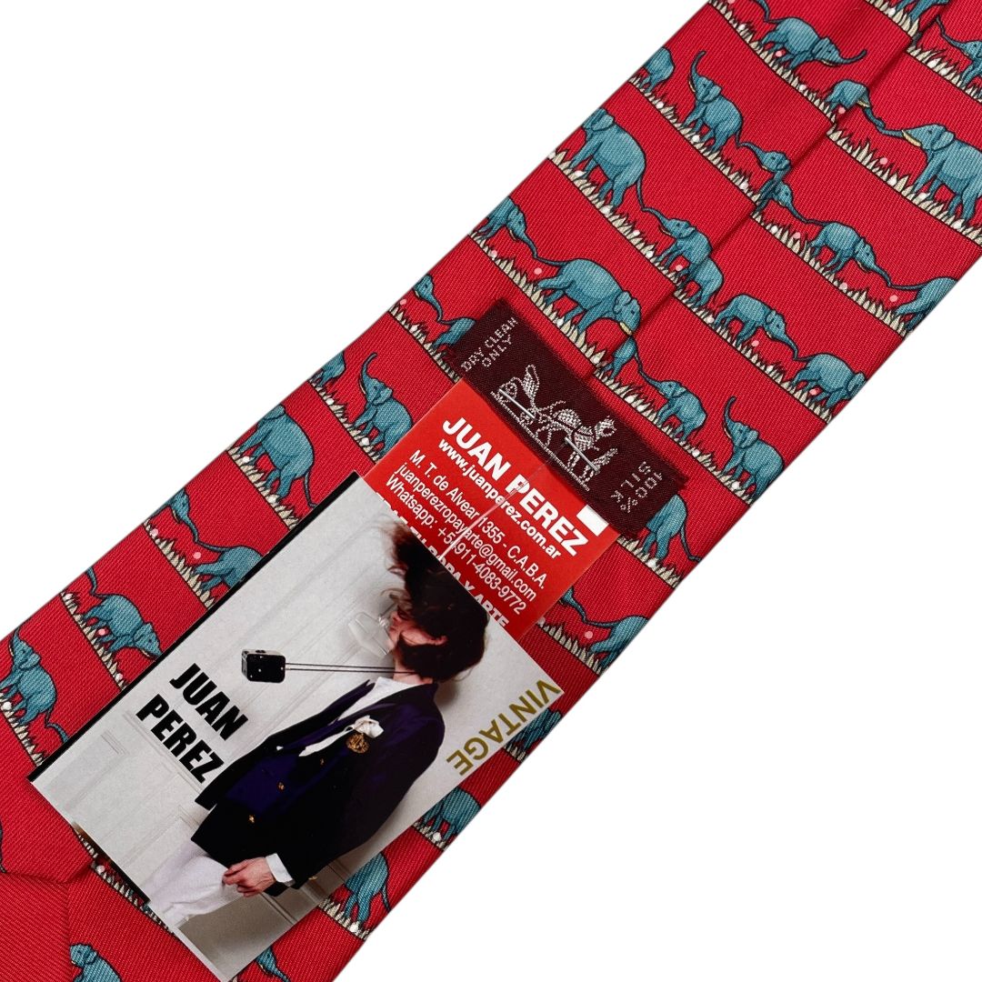 Corbata  HERMES  Rojo Talle Unico