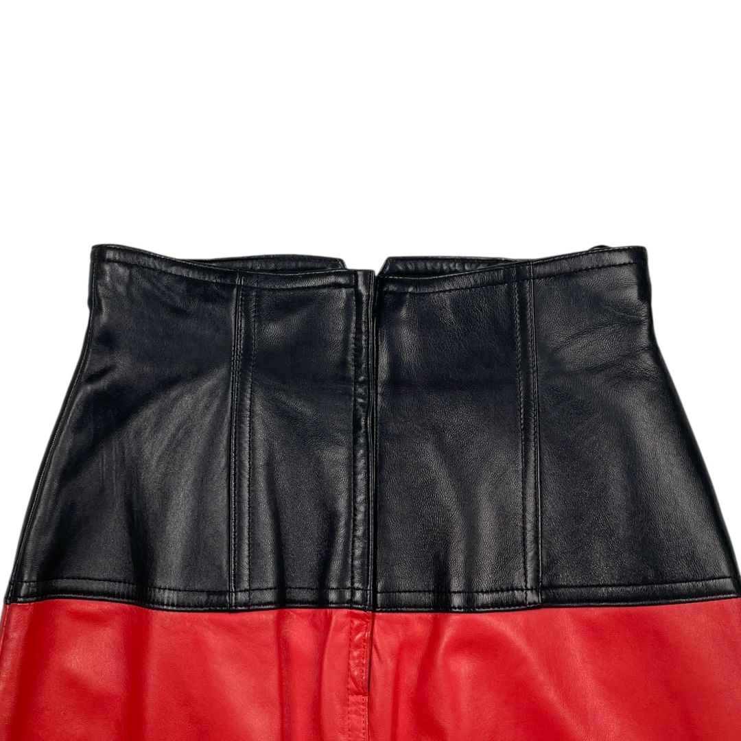 Pollera Media Pierna  ESCADA  Color Varios Rojo Y Negro Talle 34