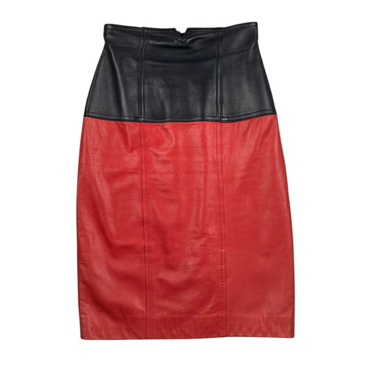 Pollera Media Pierna  ESCADA  Color Varios Rojo Y Negro Talle 34