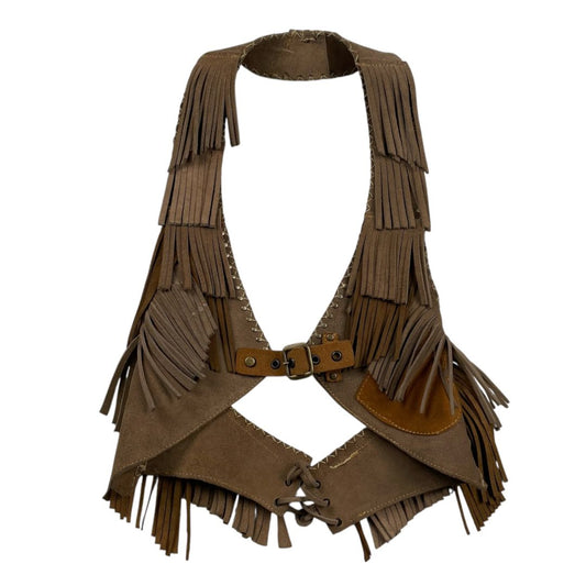 Chaleco Corto  SIN MARCA  Color Marron Talle Unico