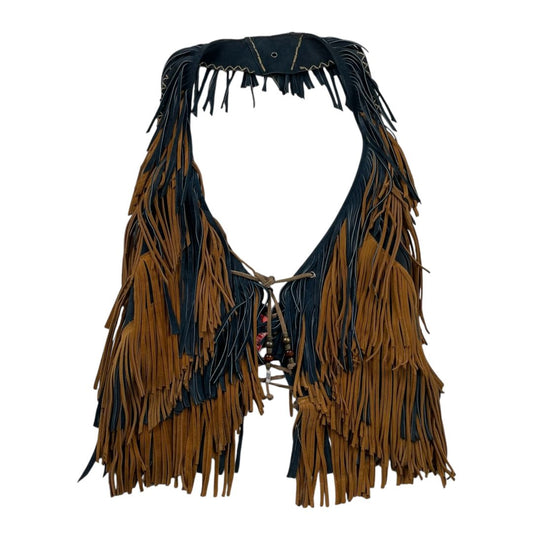 Chaleco Corto  SIN MARCA  Color Azul Y Marron Talle Unico