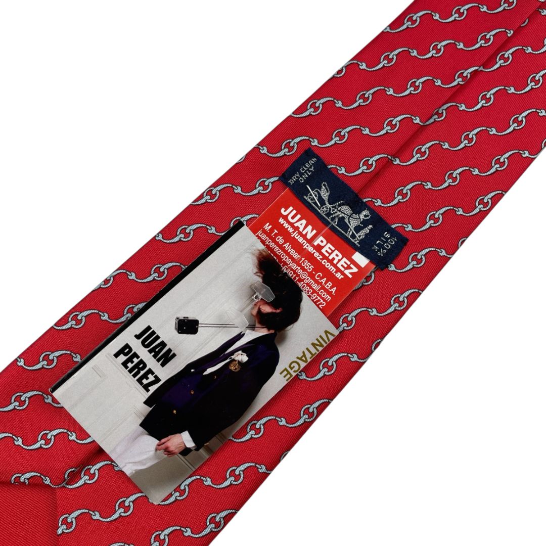 Corbata  HERMES  Color Rojo Talle Unico
