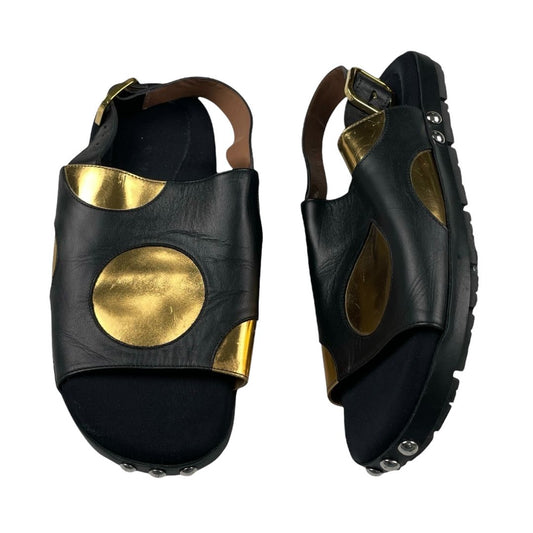 Sandalias  MARNI  Color Negro y Dorado Talle 40