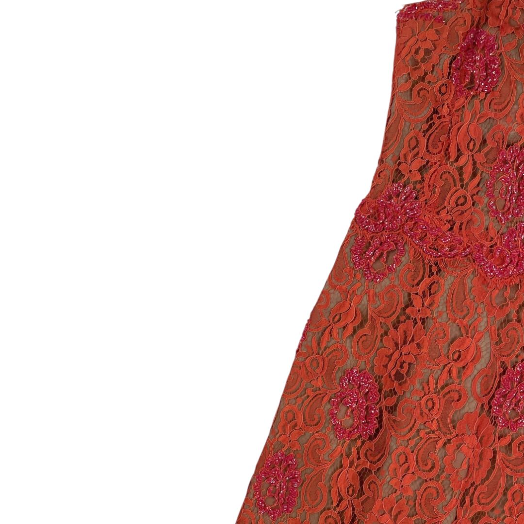 Vestido Sin Manga  MENAGE A TROIS  Color Coral Talle 42