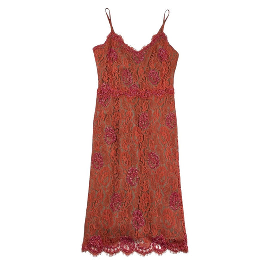 Vestido Sin Manga  MENAGE A TROIS  Color Coral Talle 42