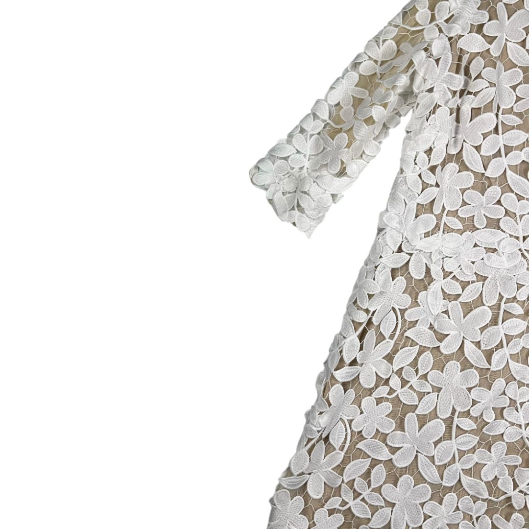 Vestido Manga 3/4  OSCAR DE LA RENTA  Blanco Talle M