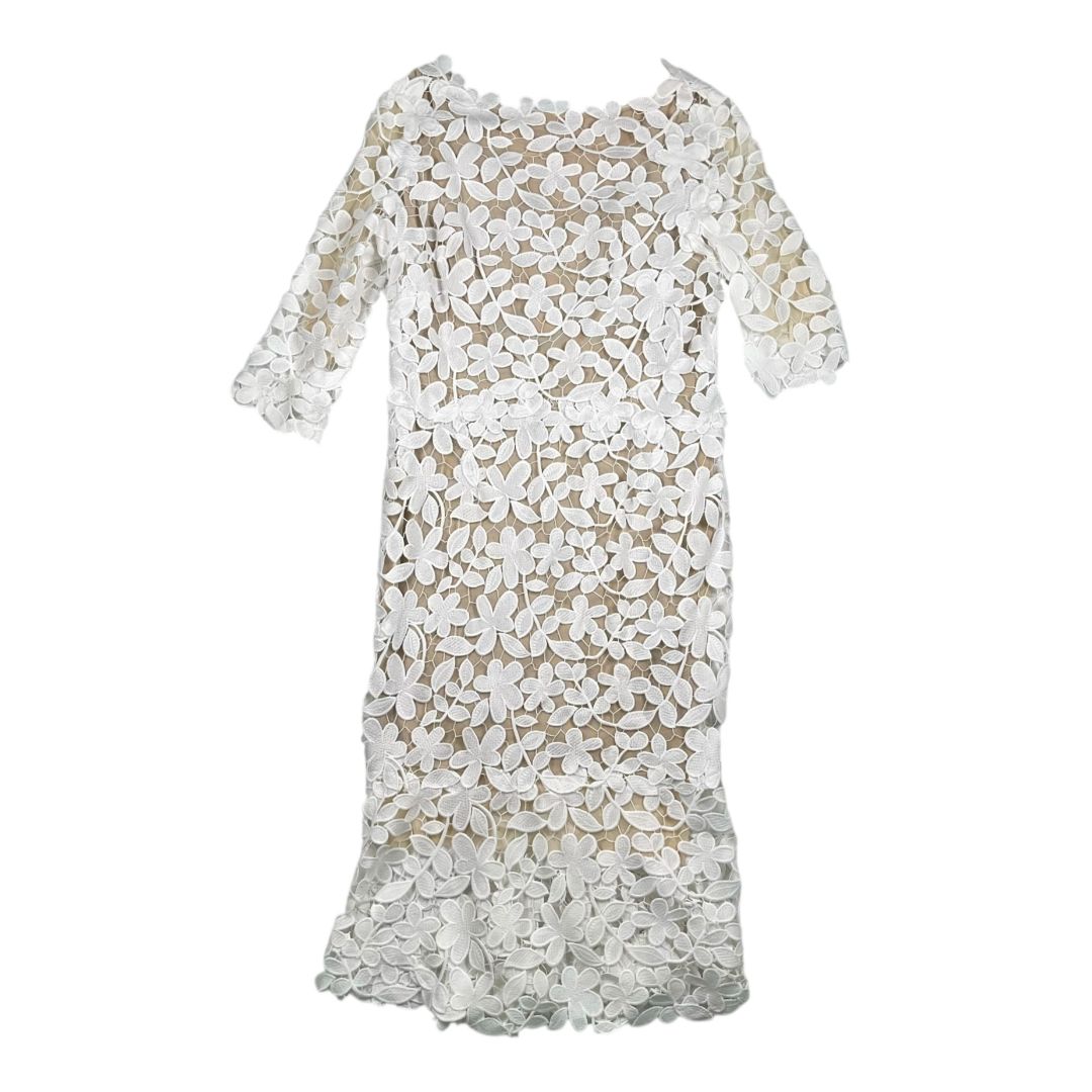 Vestido Manga 3/4  OSCAR DE LA RENTA  Blanco Talle M