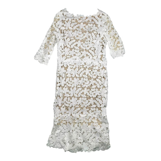 Vestido Manga 3/4  OSCAR DE LA RENTA  Blanco Talle M