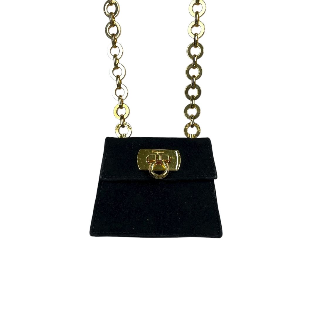 Cartera  FERRAGAMO  Varios Negro y Dorado Medida 8cm X 6cm