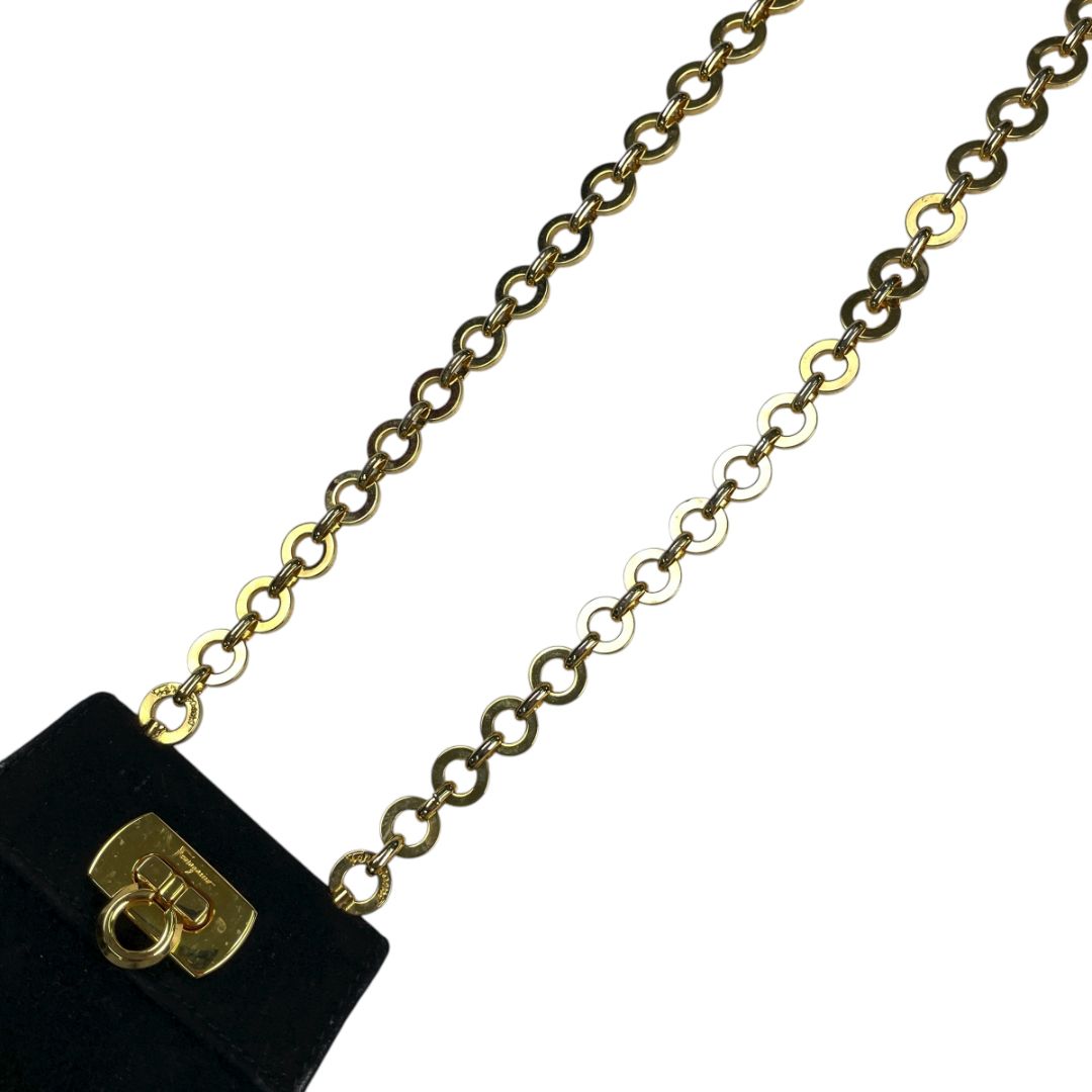 Cartera  FERRAGAMO  Varios Negro y Dorado Medida 8cm X 6cm