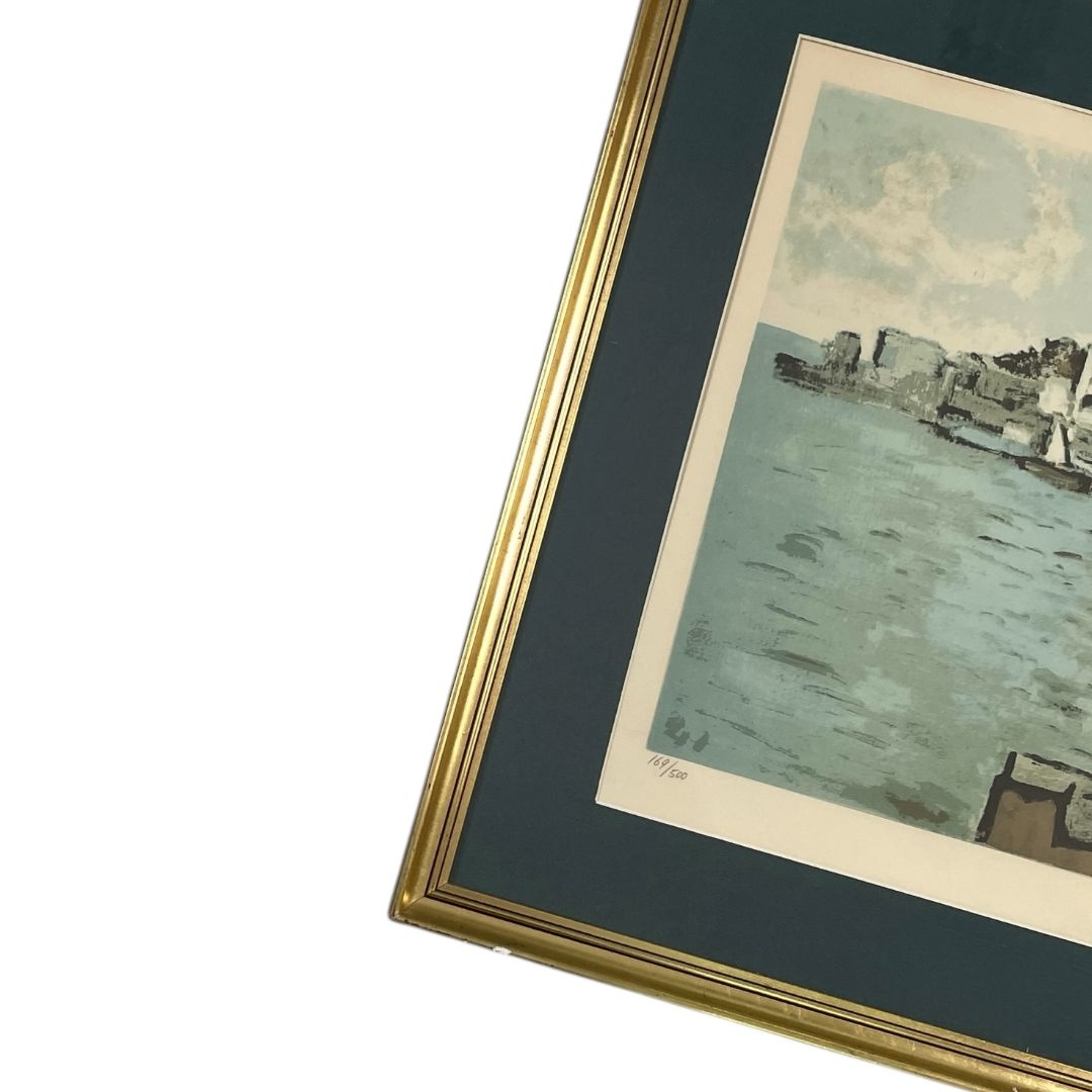 Arte con Vidrio  JOAQUIN TORRES GARCIA  Estilo Figurativo Obra 43 cm X 53 cm Marco 62 cm X 72 cm