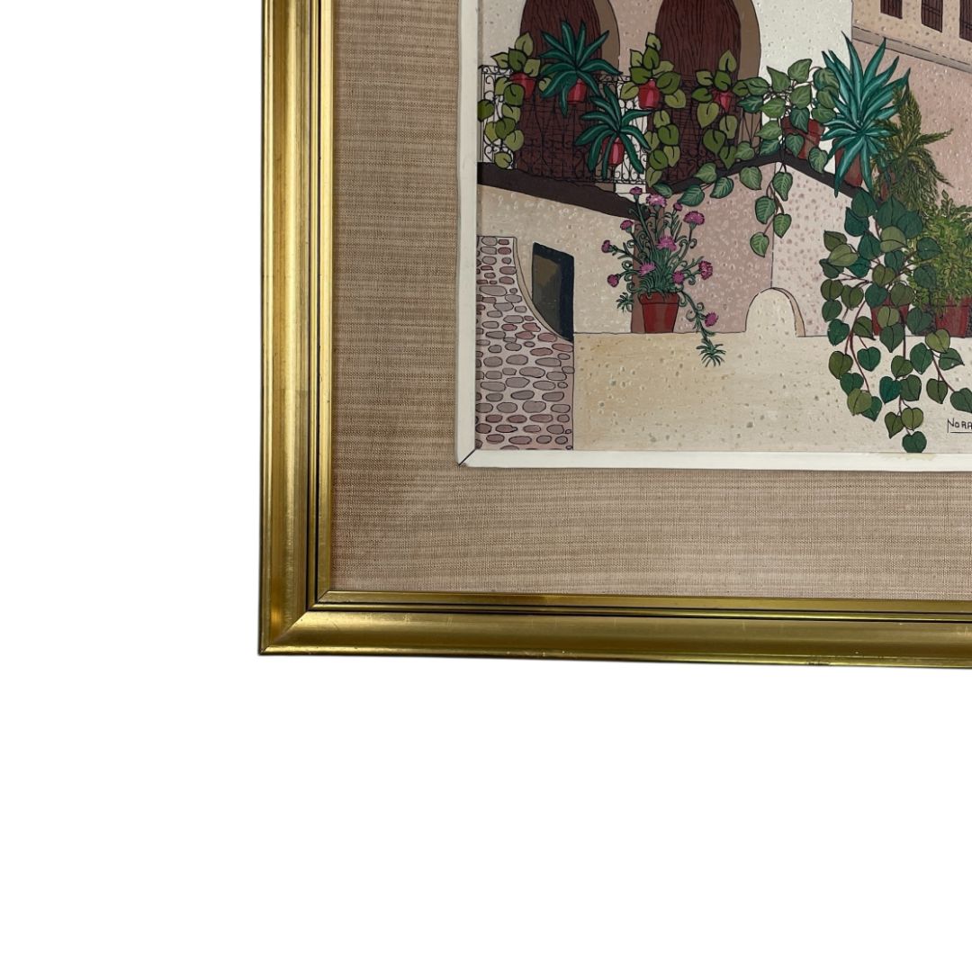 Arte sin Vidrio  NORA DEL CASTELLO  Estilo Figurativo Obra 39 cm X 49 cm Marco 57 cm X 67 cm