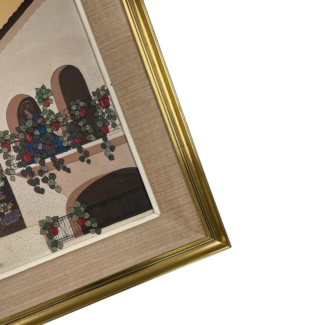 Arte sin Vidrio  NORA DEL CASTELLO  Estilo Figurativo Obra 39 cm X 49 cm Marco 57 cm X 67 cm