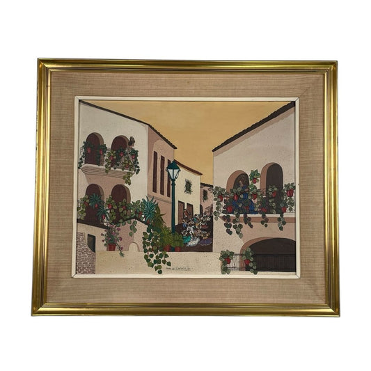 Arte sin Vidrio  NORA DEL CASTELLO  Estilo Figurativo Obra 39 cm X 49 cm Marco 57 cm X 67 cm