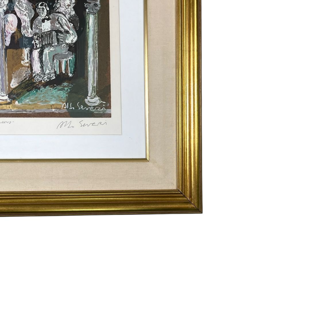 Arte con Vidrio  ALDO SEVERI  Estilo Figurativo Obra 35 cm X 44 cm Marco 65 cm X 73 cm