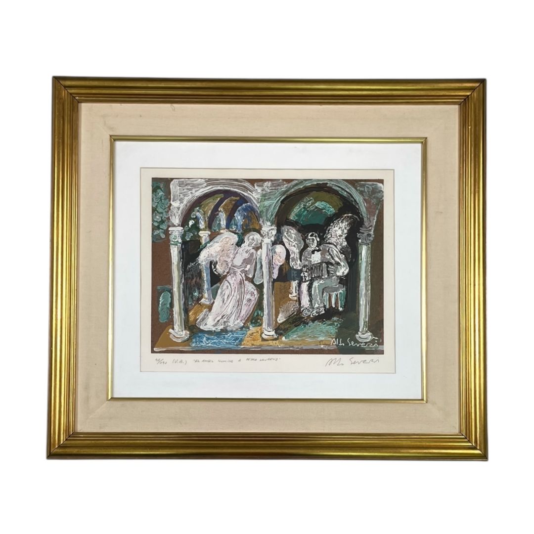 Arte con Vidrio  ALDO SEVERI  Estilo Figurativo Obra 35 cm X 44 cm Marco 65 cm X 73 cm