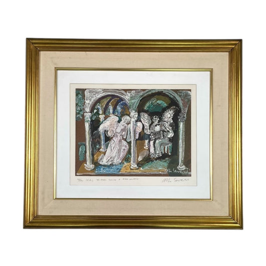 Arte con Vidrio  ALDO SEVERI  Estilo Figurativo Obra 35 cm X 44 cm Marco 65 cm X 73 cm