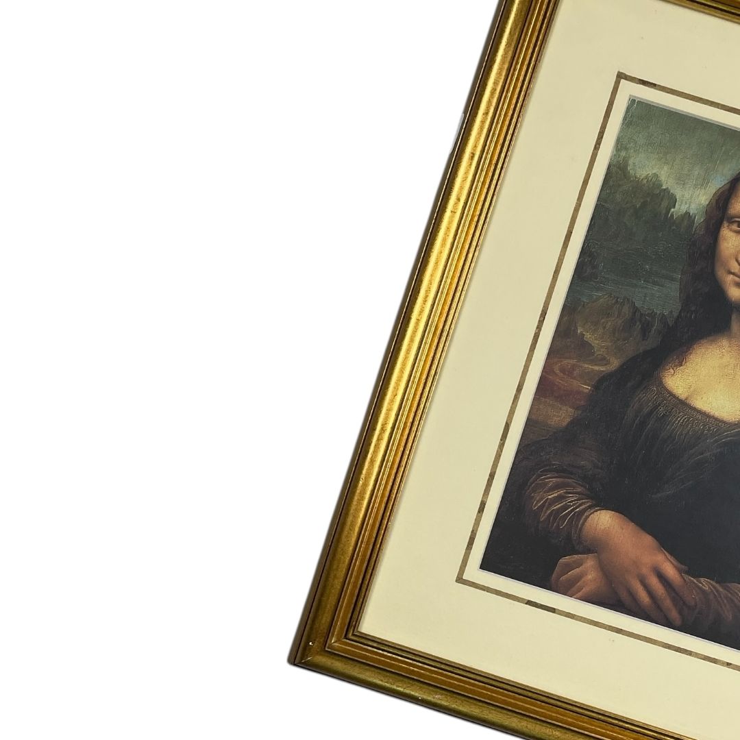 Arte con Vidrio  DA VINCI  Estilo Retrato Obra 29 cm X 23 cm Marco 48 cm X 41 cm