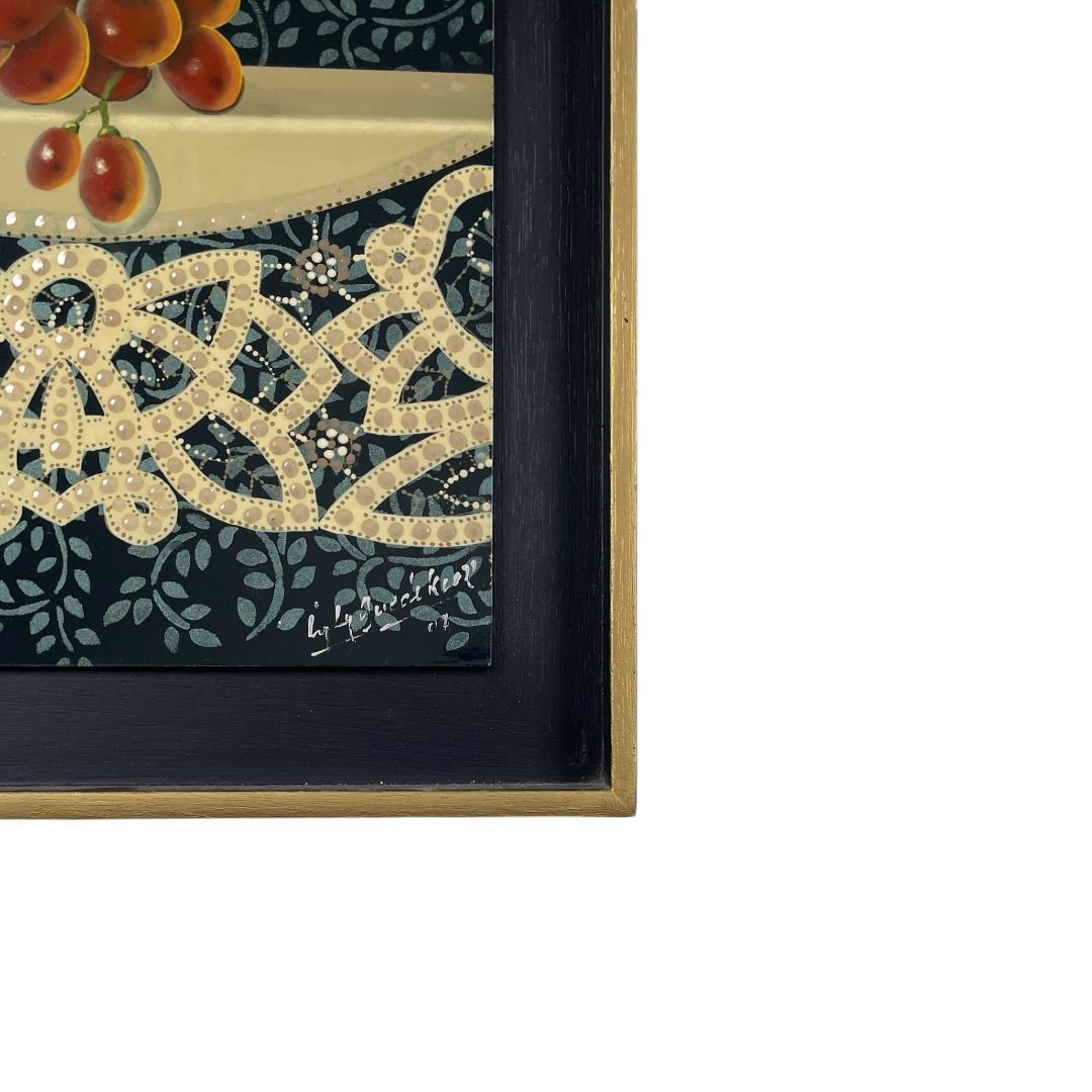 Arte sin Vidrio  ANONIMO  Estilo Naturaleza Muerta Obra 24 cm X 29 cm Marco 38 cm X 32 cm