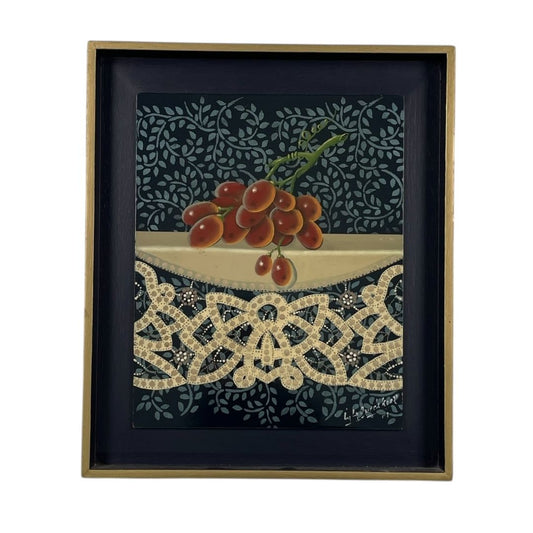 Arte sin Vidrio  ANONIMO  Estilo Naturaleza Muerta Obra 24 cm X 29 cm Marco 38 cm X 32 cm