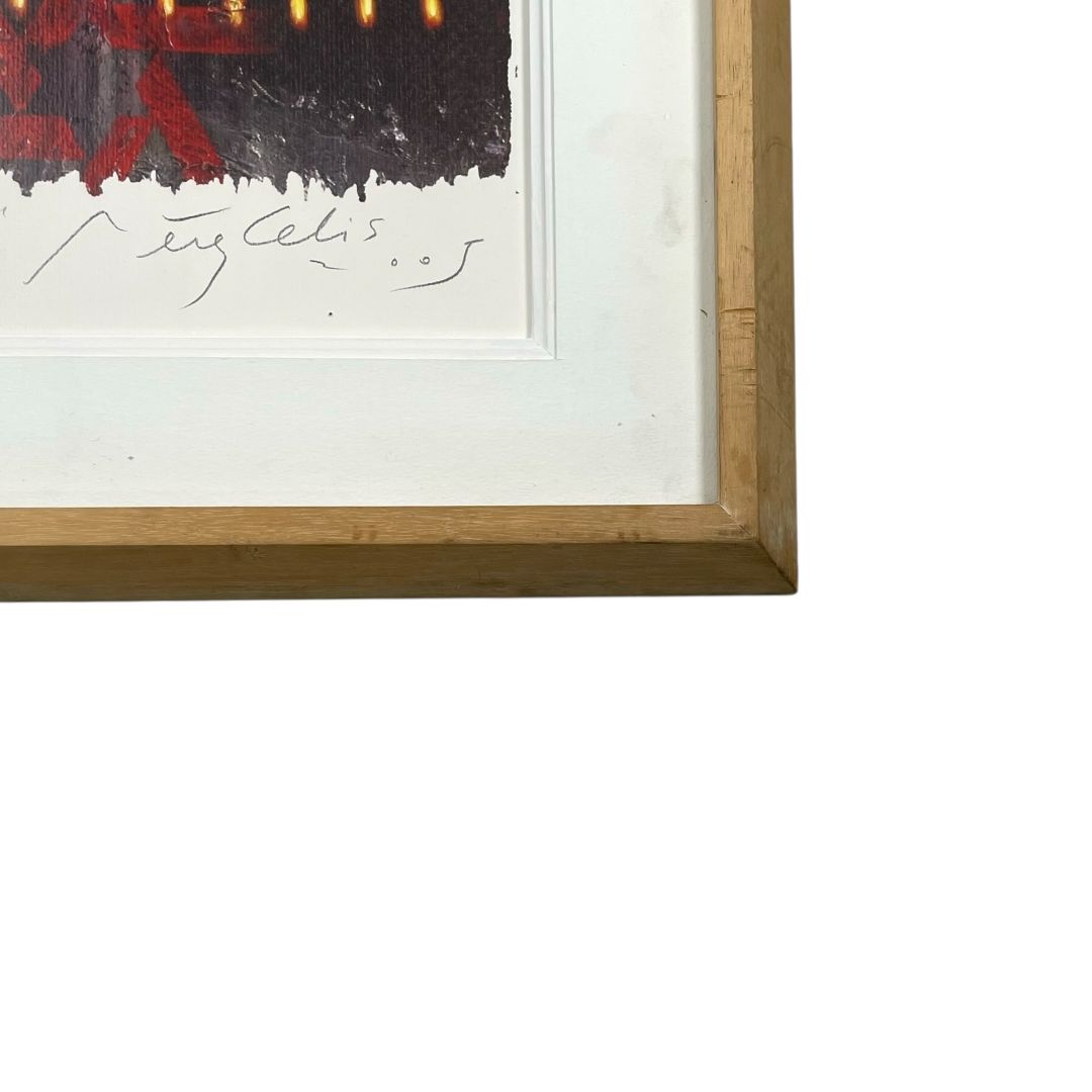 Arte con Vidrio  PEREZ CELIS  Estilo Abstracto Obra 45 cm X 31 cm Marco 65 cm X 51 cm