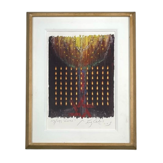 Arte con Vidrio  PEREZ CELIS  Estilo Abstracto Obra 45 cm X 31 cm Marco 65 cm X 51 cm