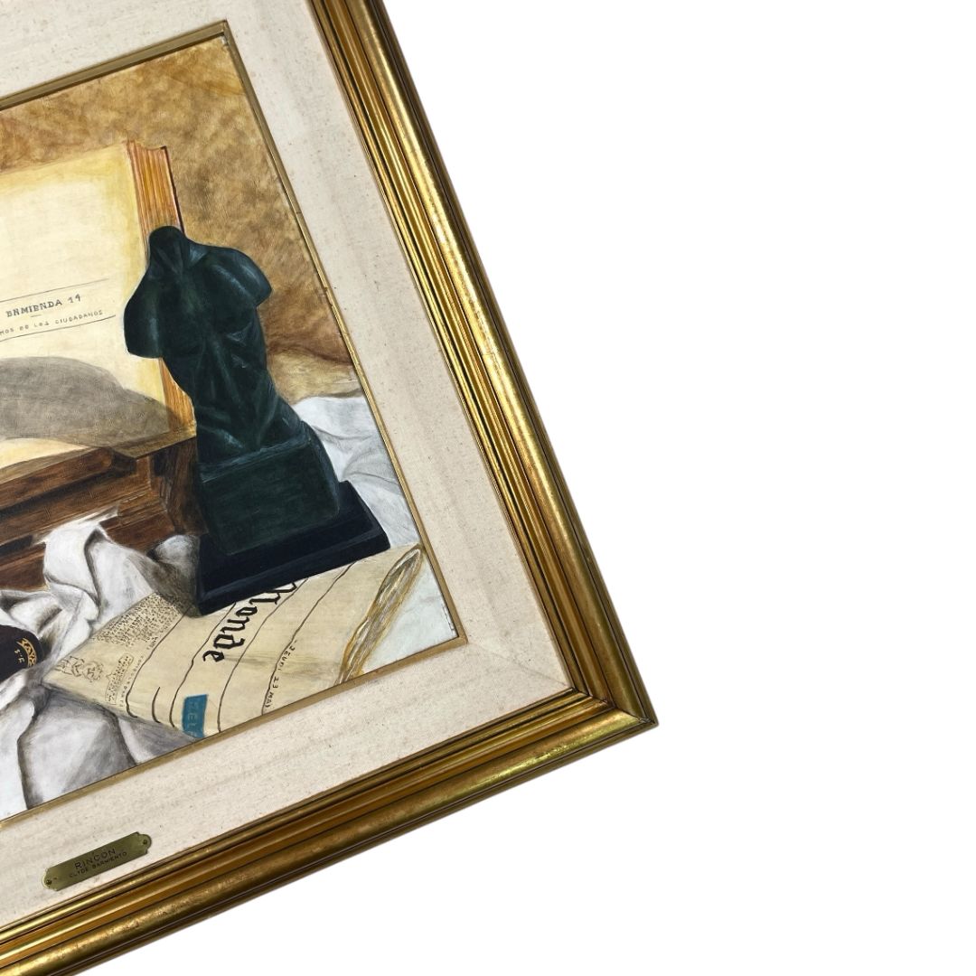 Arte sin Vidrio  GLYDE SARMIENTO  Estilo Naturaleza Muerta Obra 44 cm X 55 cm Marco 69 cm X 78 cm