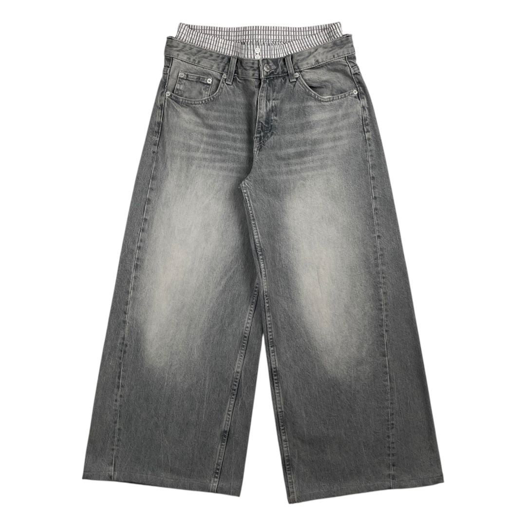 Pantalon Jean  ZARA  Gris Talle 38