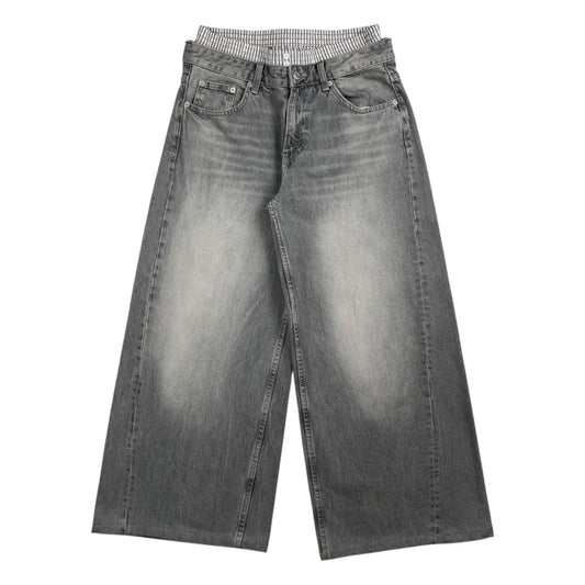 Pantalon Jean  ZARA  Gris Talle 38