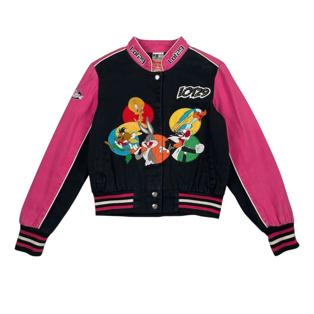 Campera  LOT29  Negro Y Fucsia Talle M