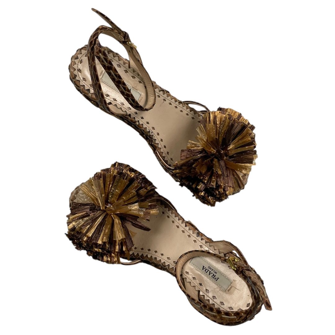 Plataformas  PRADA  Marron Talle 35