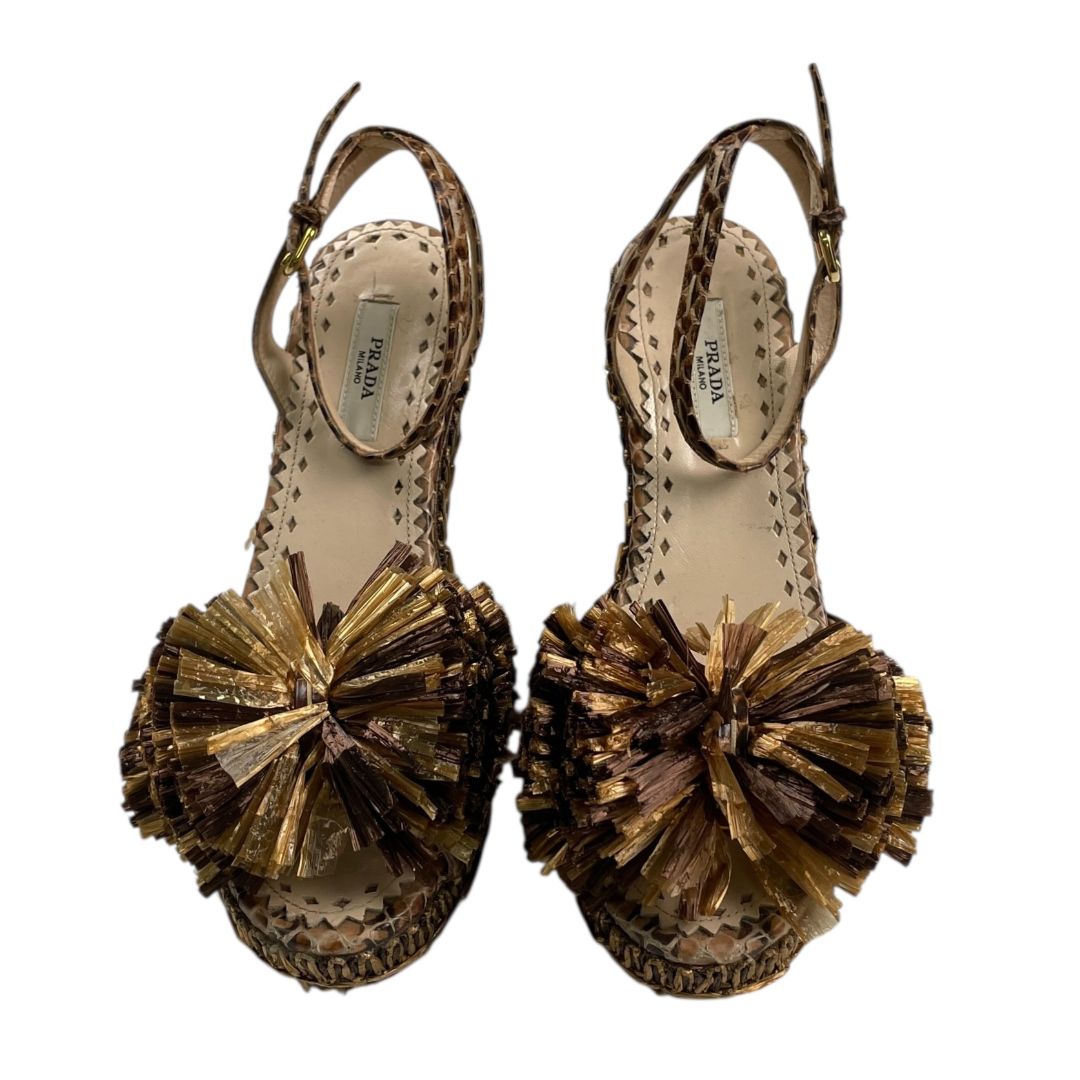 Plataformas  PRADA  Marron Talle 35