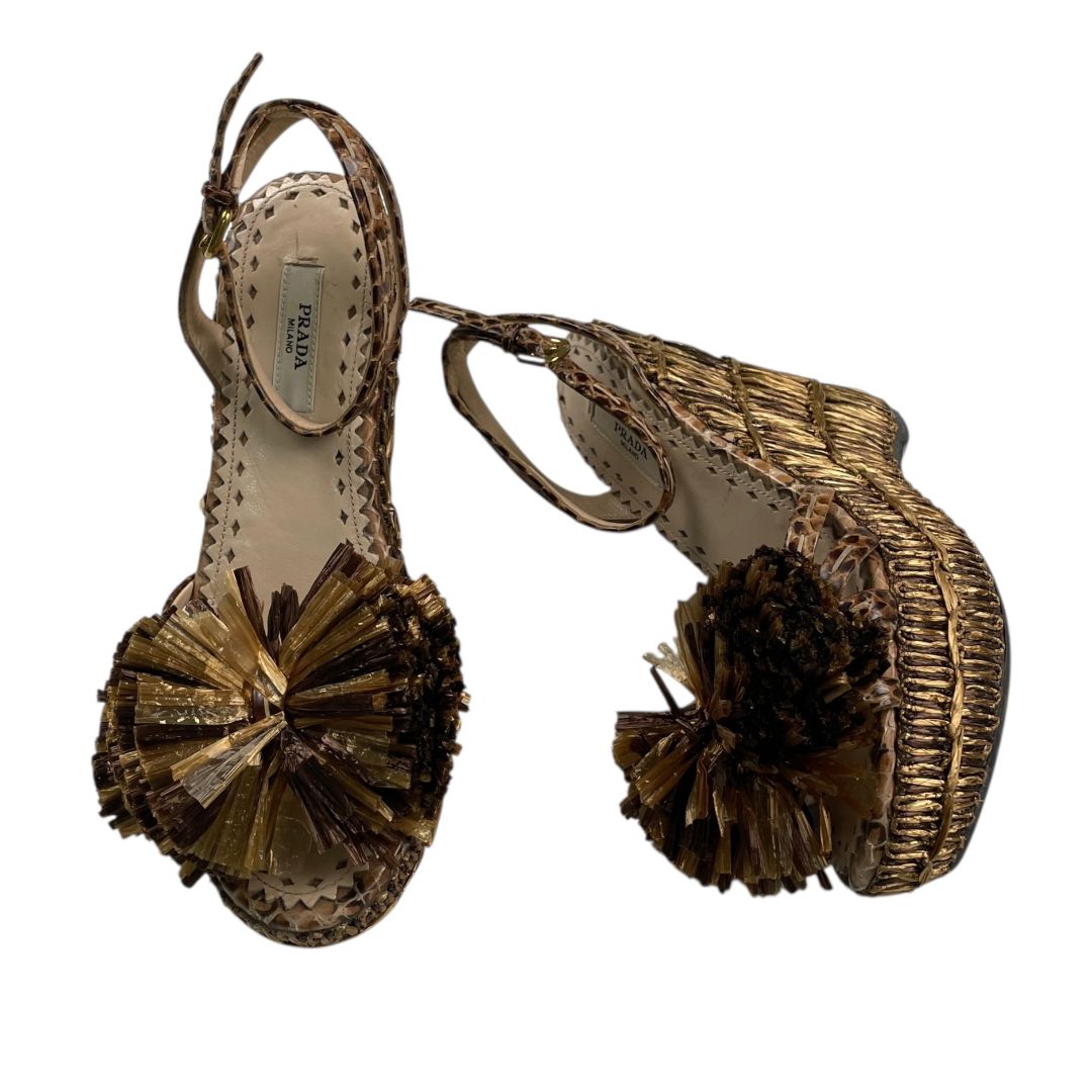 Plataformas  PRADA  Marron Talle 35