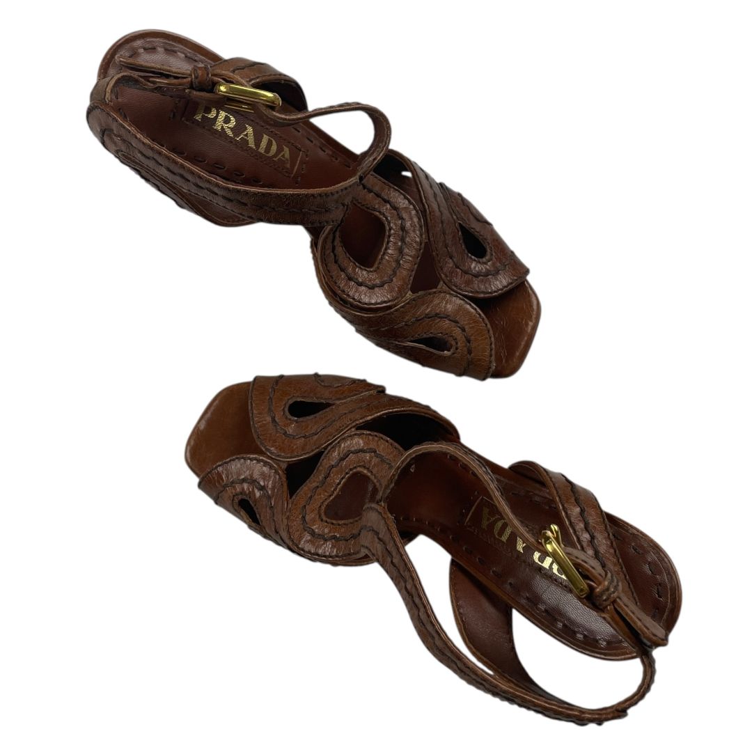 Sandalias  PRADA  Marron Talle 34,5