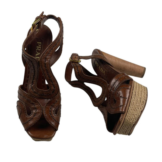 Sandalias  PRADA  Marron Talle 34,5
