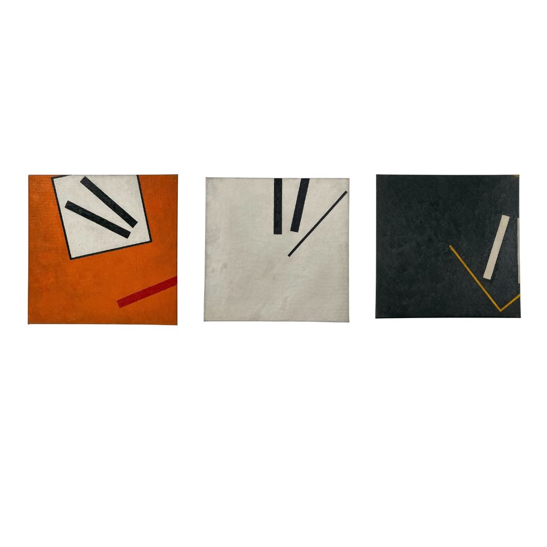Arte Con Vidrio Triptico  ERIK VAN DER GRIJN  Estilo Abstracto Medida 120cm X 35cm