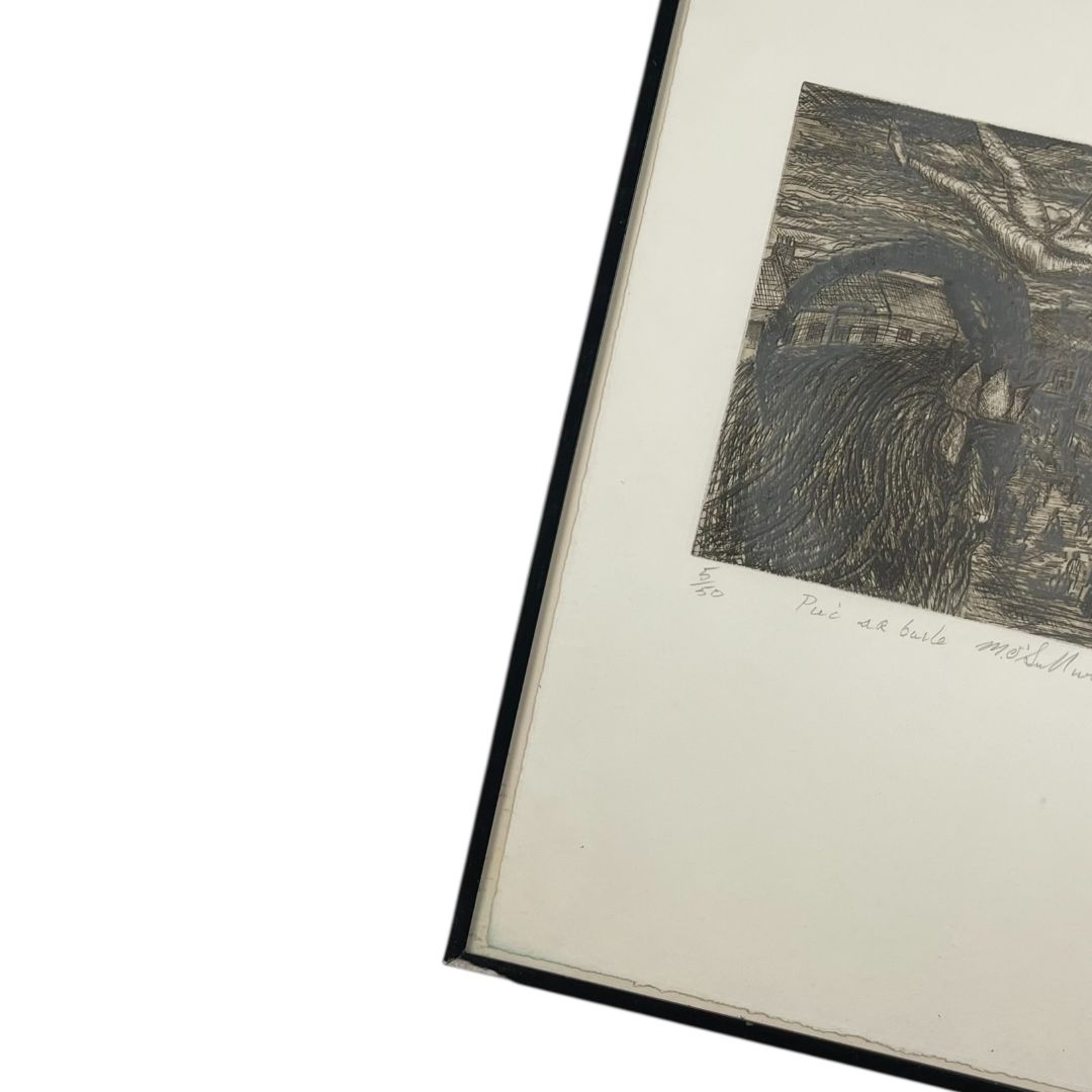 Arte con Vidrio  MICHAEL O´ SULLIVAN  Estilo Figurativo Obra 24cm X 25cm Marco 57cm X 41cm