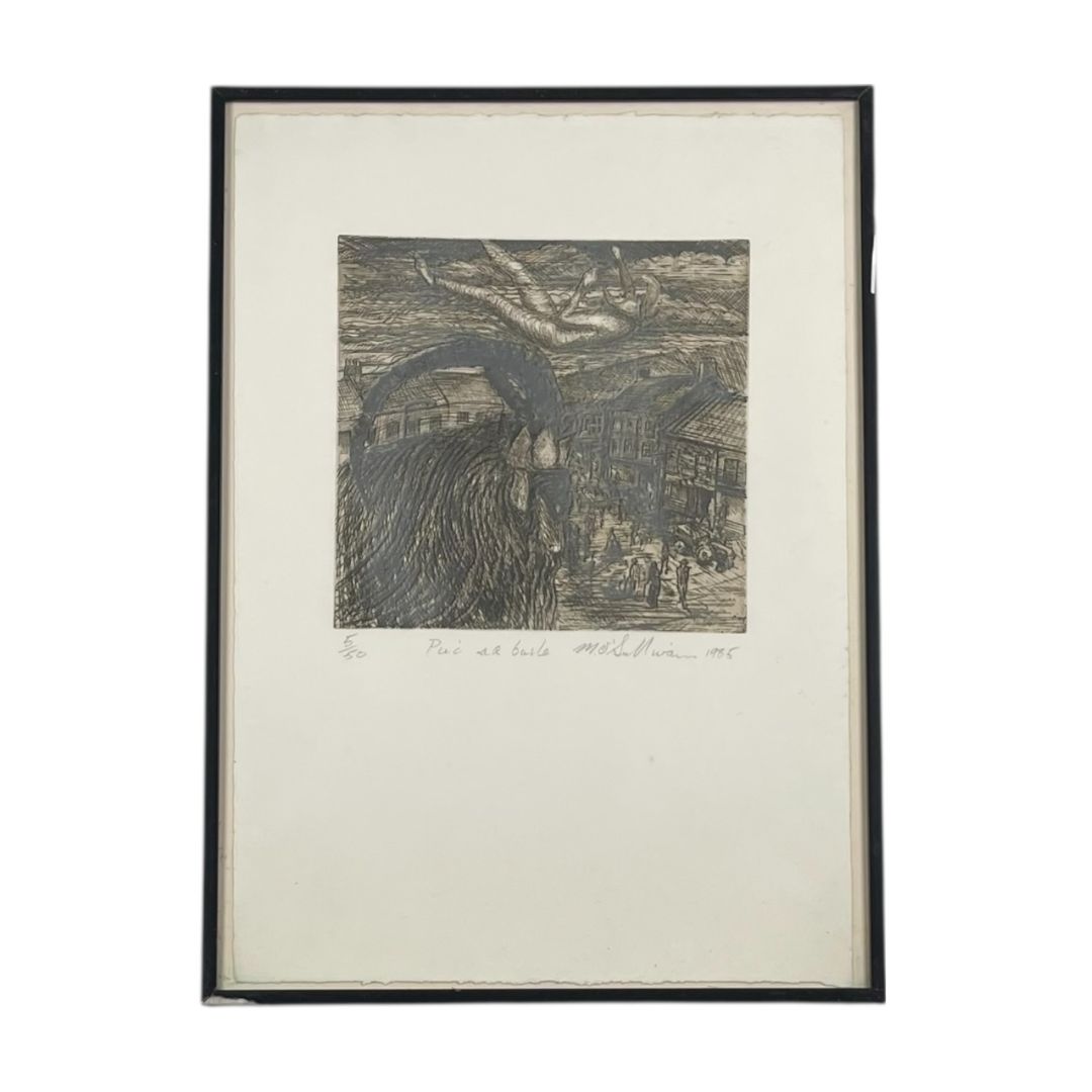 Arte con Vidrio  MICHAEL O´ SULLIVAN  Estilo Figurativo Obra 24cm X 25cm Marco 57cm X 41cm