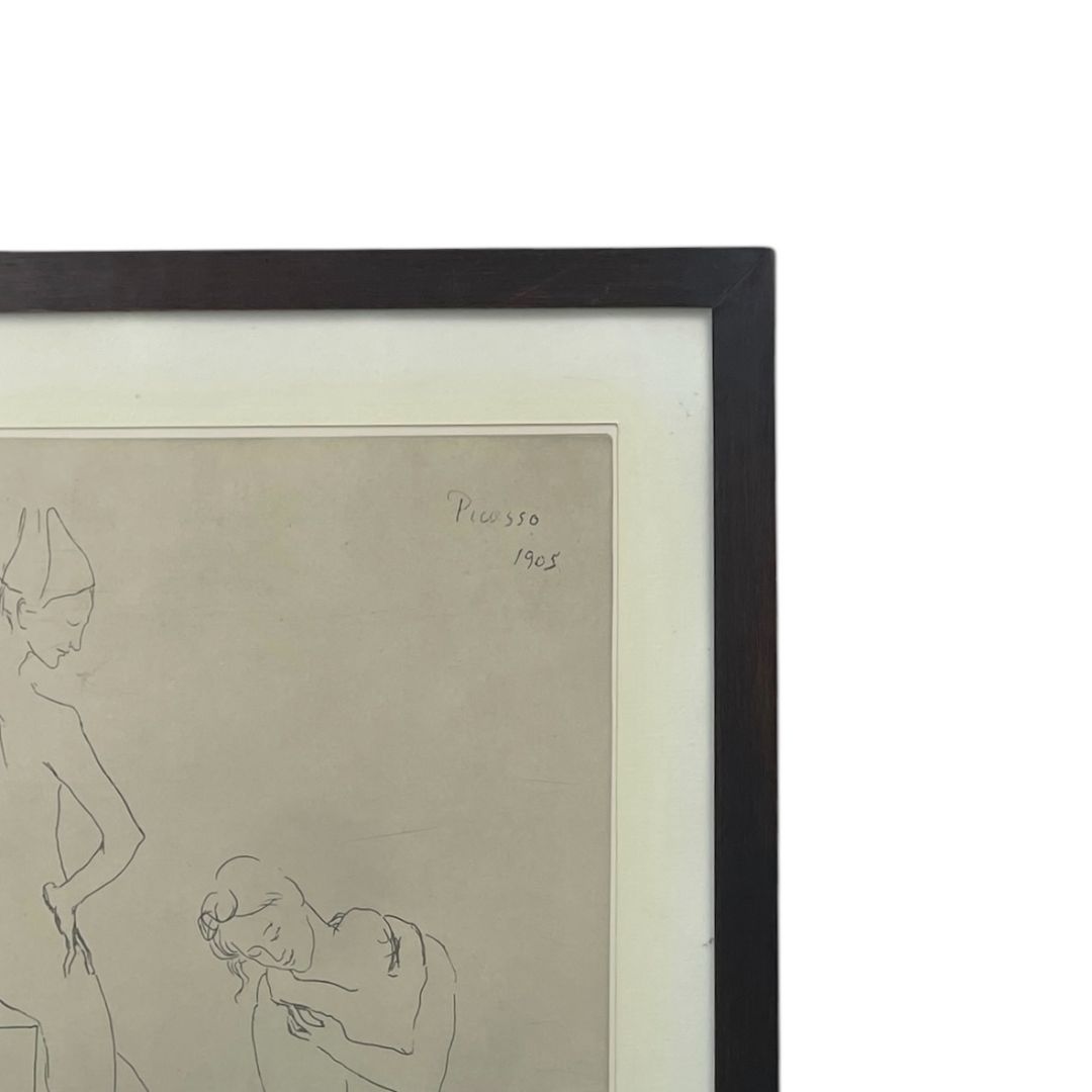 Arte con Vidrio  PICASSO  Estilo Figurativo Obra 47cm X 40cm Marco 67cm X 56cm