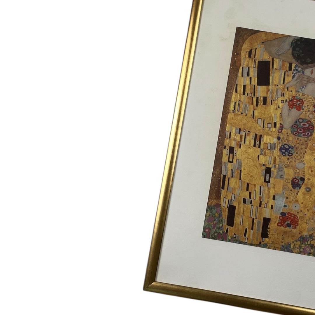 Arte con Vidrio  KLIMT  Estilo Figurativo Obra 29cm X 42cm Marco 49cm X 54cm