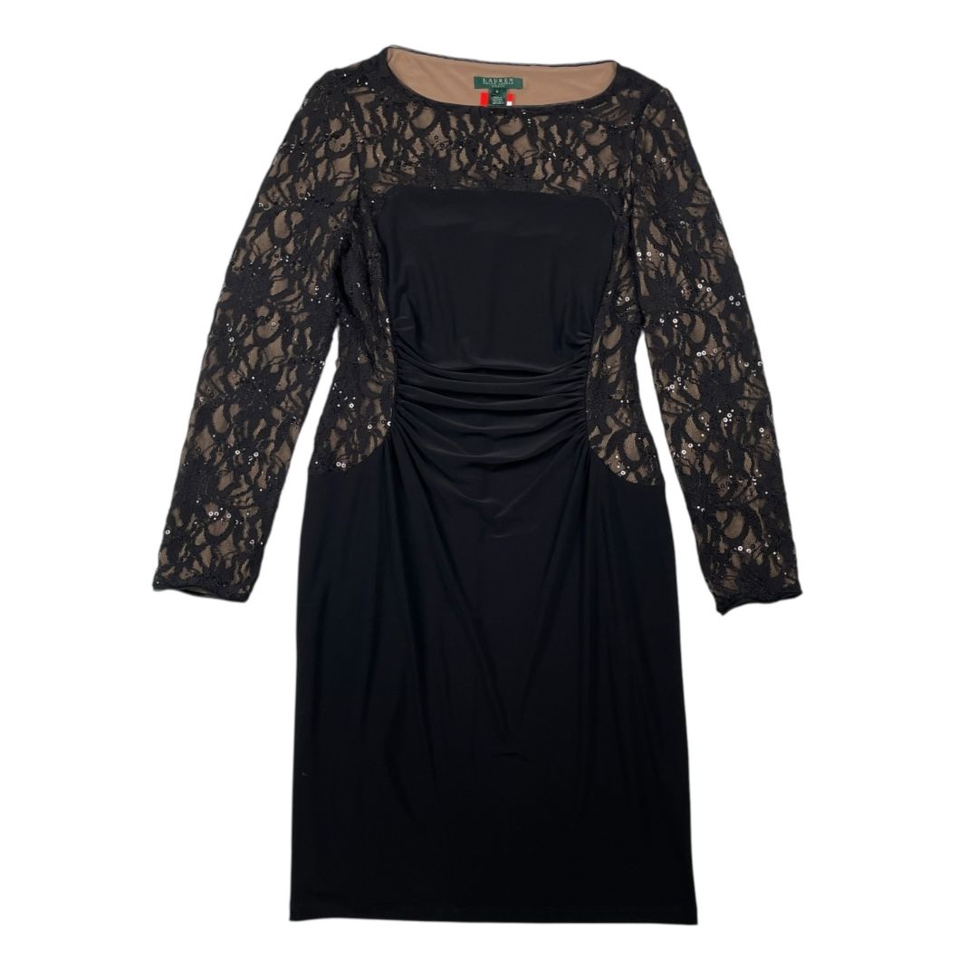 Vestido Manga Larga  RALPH LAUREN  Negro Talle 8