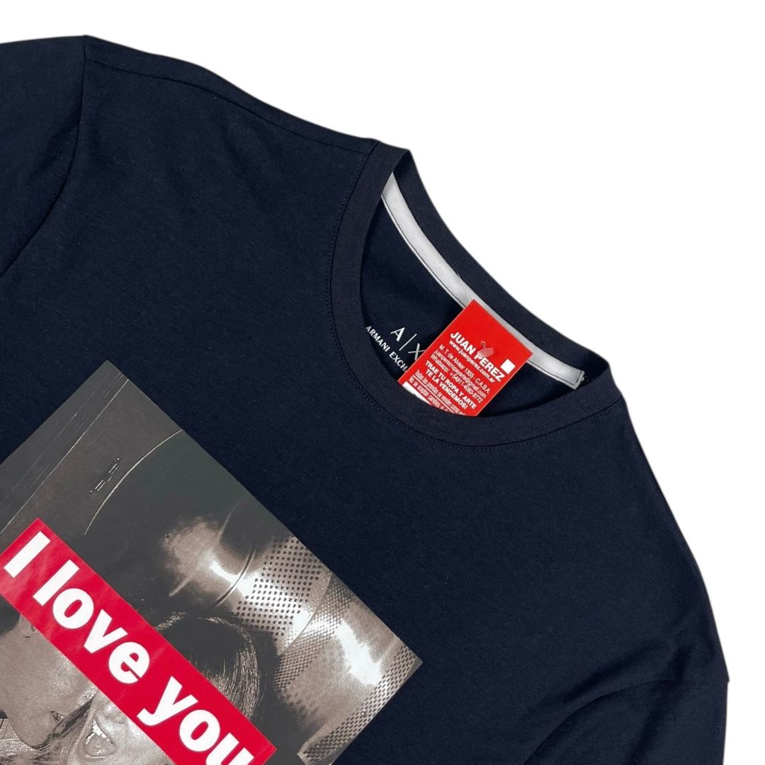 Remera Manga Corta  ARMANI  Azul Talle XS